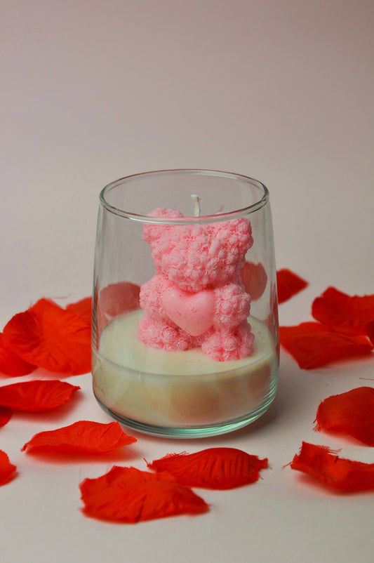 Rose Bear Candle