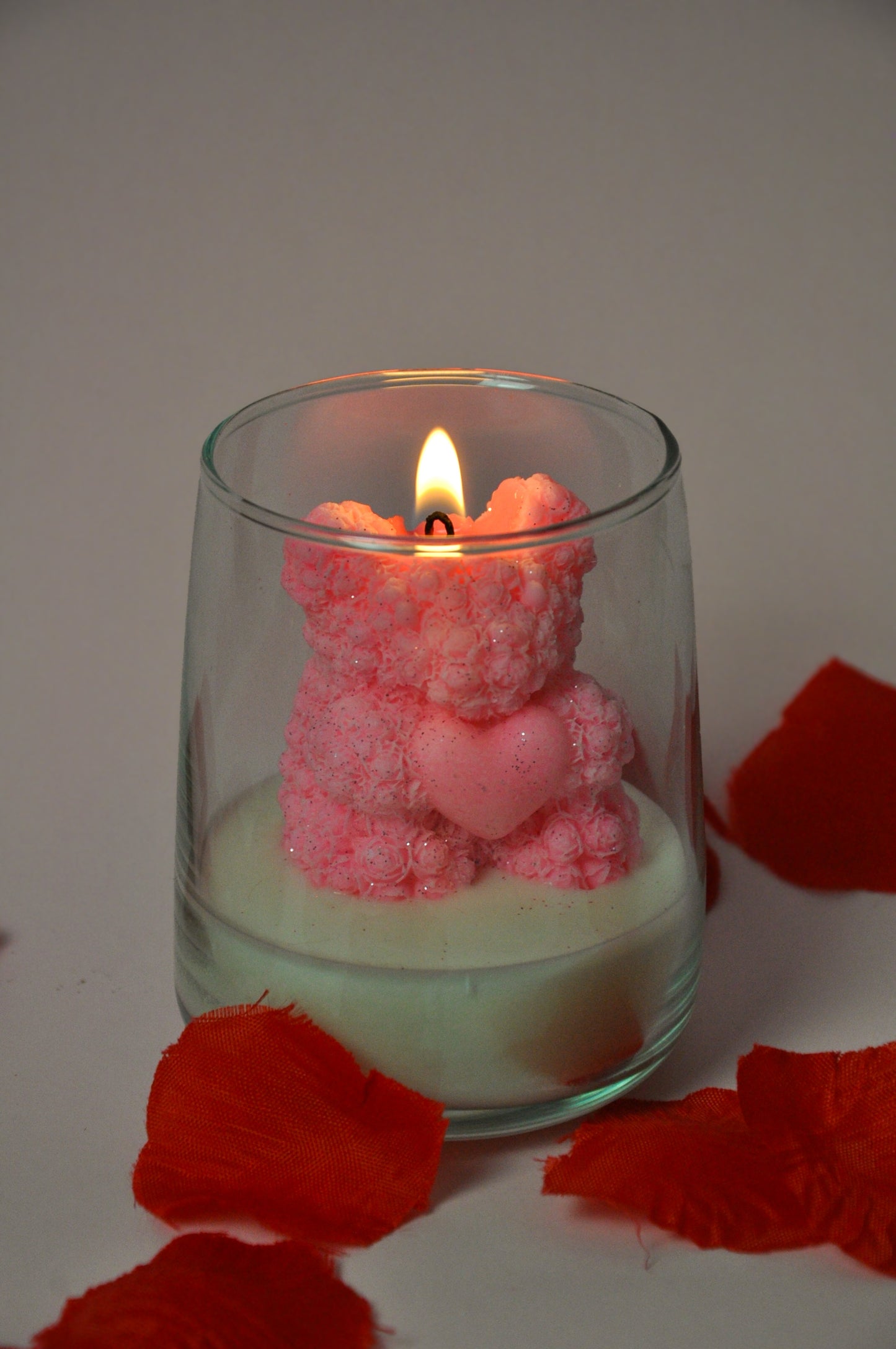 Rose Bear Candle